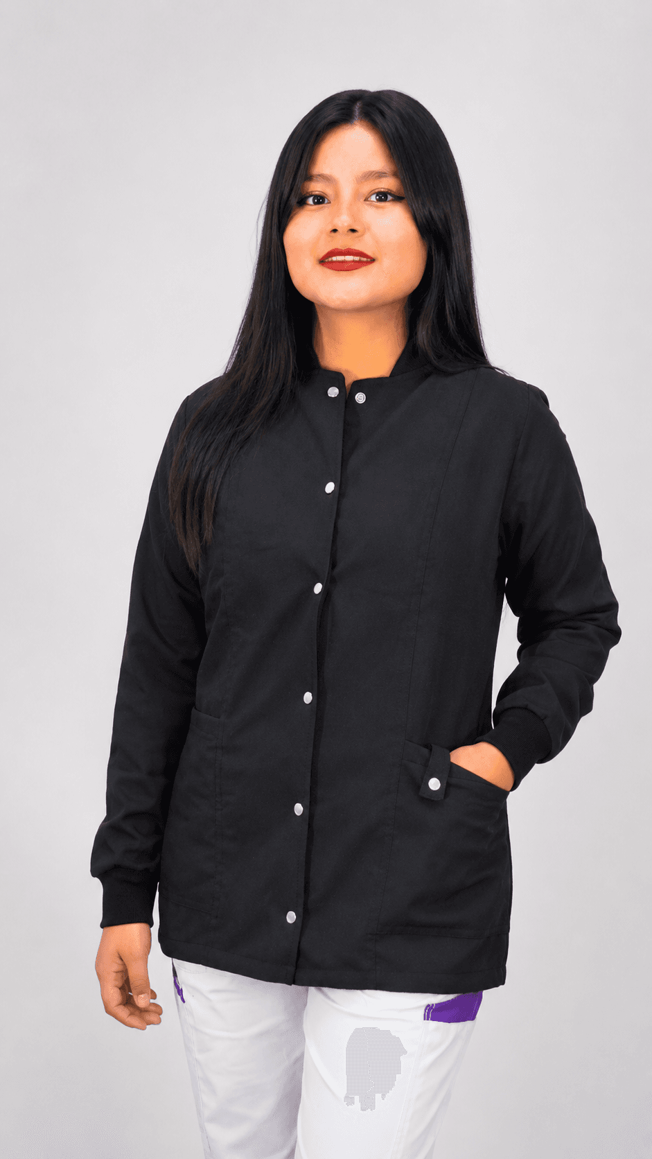 Chaqueta Médica Premium Negra para Mujer Chaqueta Médica Premium Negra para Mujer
