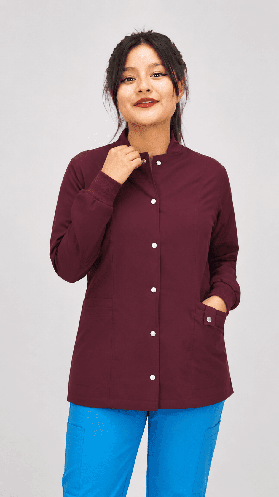 Chaqueta Médica Premium Bordeaux para Mujer Chaqueta Médica Premium Bordeaux para Mujer