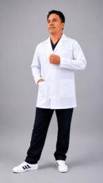 Mandil Médico Largo para Caballero - Tela Antifluido Premium