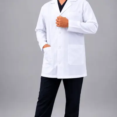Mandil Médico Largo para Caballero - Tela Antifluido Premium