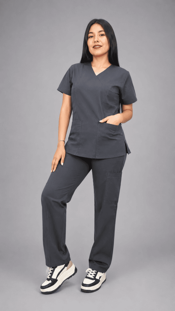 Uniforme Médico Gris Grafito Premium para Mujer